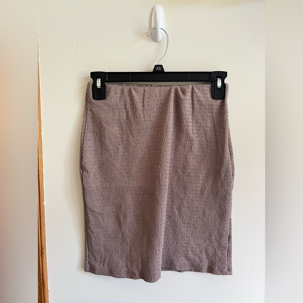 Timing - Elegant Taupe Pencil Skirt